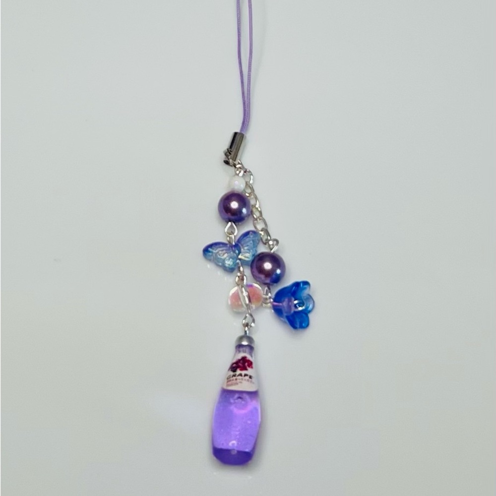 Cute Soda grape inspired Phone Charm